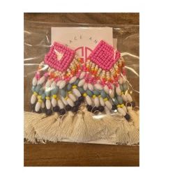 Grace Anne and Company Earrings-Beaded with white tassels item