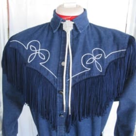 Navy & White Long Sleeve Roper Dress item