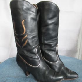 Black Bootlegger Leather western dress boots item
