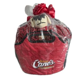 $50 Raising Cane’s insulated bag, stuffed dog and gift card item
