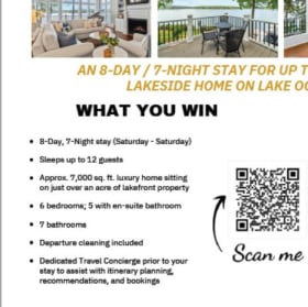 AN 8-DAY / 7-NIGHT STAY FOR UP TO 12 GUESTS AT A LUXURY LAKE item