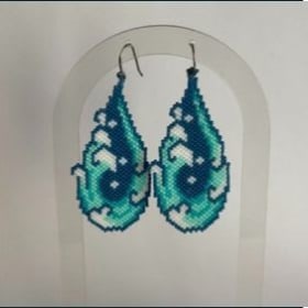 Item #3 - Handbeaded Splash Earrings item