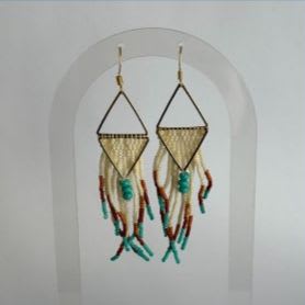 Item #4 - Handbeaded Triangle Earrings item