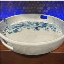 Item #11 - Pottery - 10 inch platter with handles item