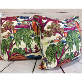 Designer 21" Pillow Set, Thebaut Asian Scenic item