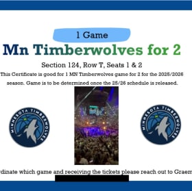 Timberwolves tickets for 2 item
