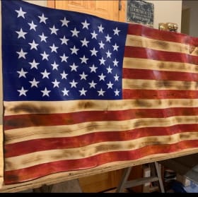 Hand made wooden American flag item