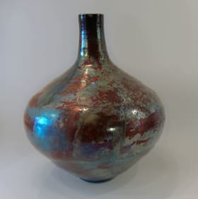 "Raku fired vase" Artwork by Rich Brown item