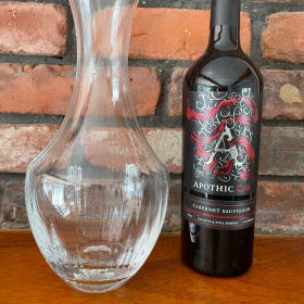 Mikasa carafe and wine bottle item