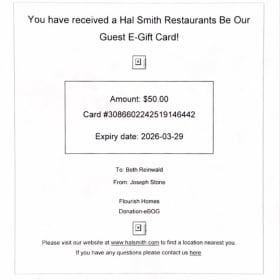 #61 Hal Smith Restaurants Gift Card item