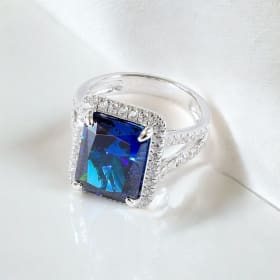 Royal Sapphires Cocktail Ring Size 7 in White Gold item