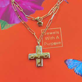 Santorini Faith Cross in Yellow Gold item