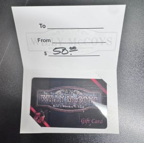 $50.00 Willy McCoys gift card item