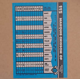 1990 Bowman Marquis Grissom 115 item