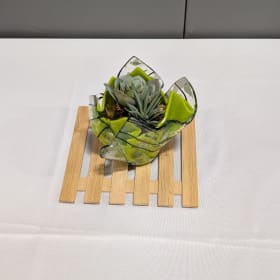 Green and Black Glass Dish item