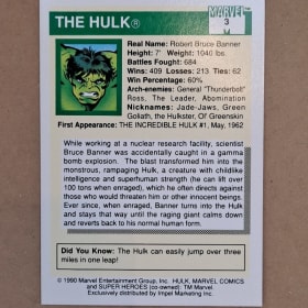 1990 Marvel Universe The Hulk #3 item