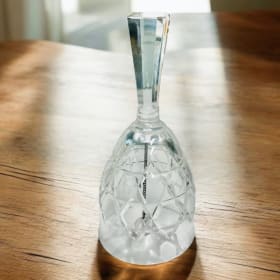 Val St Lambert Crystal Bell & Royal Worcester Salt Dish item