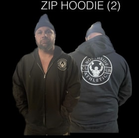 #32 Zip Hoodie Black w/ back logo & lapel logo item