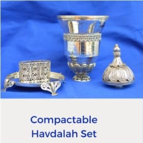 Sterling Silver Travel Havdalah Set - 8" tall item