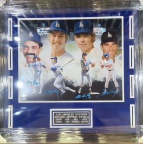 Dodgers Historic Piece Signed: Garvey, Lopes, Russell & Cey item