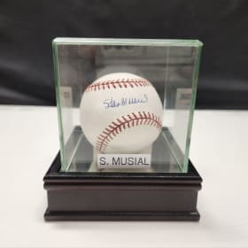 Cardinals Stan Musial Signed Baseball in Premium Case item