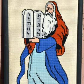 Needlepoint of Moses Holding Tablets item
