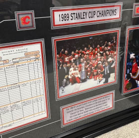 Calgary Flames 1989 Playoff Win Framed Collage item