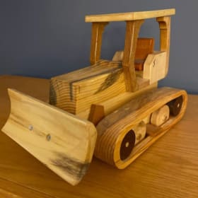 Solid Wood Toddlers Toy Bulldozer item