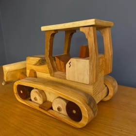 Solid Wood Toddlers Toy Bulldozer item