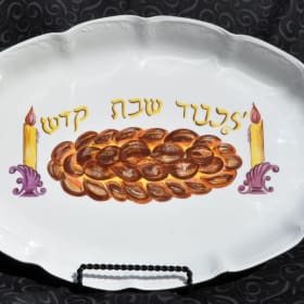 Vintage Oval Scalloped Challah Plate 9"x14" item