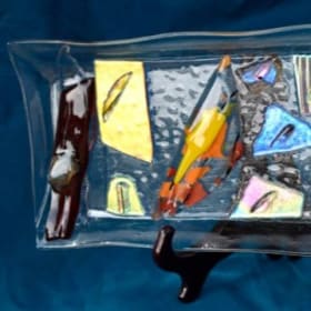 Rectangle Fluted Glass Plate 6 1/2"x14" item