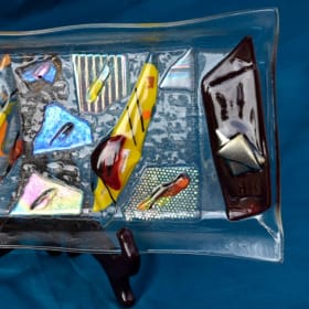 Rectangle Fluted Glass Plate 6 1/2"x14" item