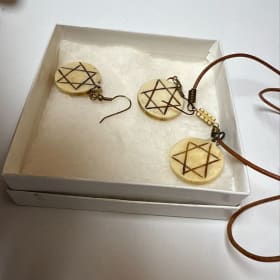 Star of David Necklace (24") with Matching Earrings item