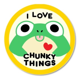 CHUNKY - I Love Chunky Frog Circle Sticker item