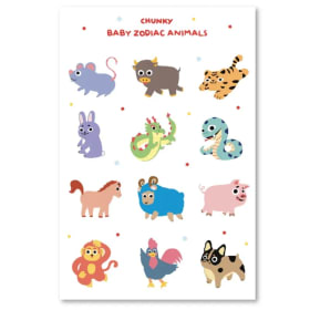 CHUNKY - Baby Zodiac Animals Sticker Sheet item