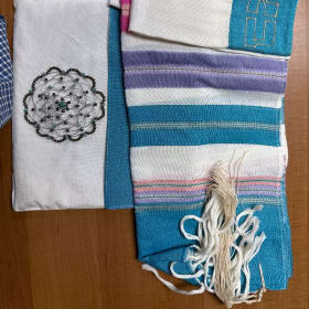 Woman's Tallit + Wire Kippah + Bag item