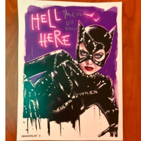 CATWOMAN ART PRINT SIGNED BY SCREENWRITER DANIEL WATERS item