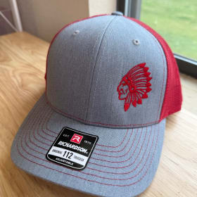 Headdress Heather Grey + Red Mesh Richardson 112 item
