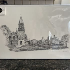 Arthur Moniz Signed Print – “Fairhaven Center” item