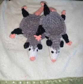 Pair UNIQUE Sparkly Opossum Coasters!! item
