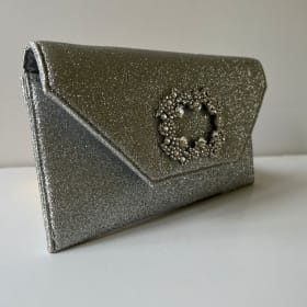 Sparkly Silver Nina Envelope Clutch (value $78) item
