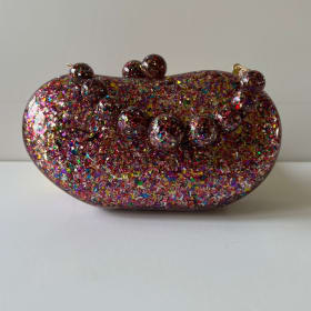 Nina Red Printed Acrylic Bag (value $128) item