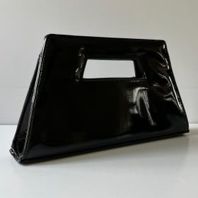Nina Black Cut-Out Handle Trapezoid Clutch (value $78) item