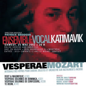 Vesperae Mozart- intégrale des vêpres pour choeur, 2002 item