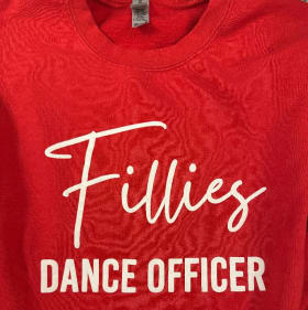 Fillies Sweatshirt - ROYAL BLUE - will say "Dance Team" item