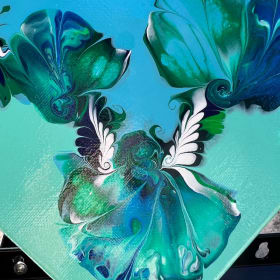 Hand Painted Blue & Green Artwork item