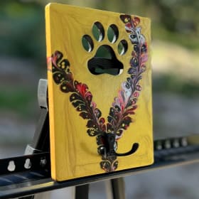 Hand Painted Leash, Key Hook & Wood Paw Ornament item
