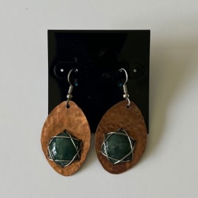 Copper and Bloodstone Star of David Earrings (value $54) item