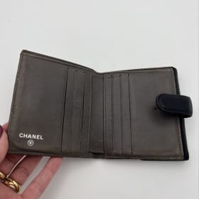#128 Chanel Black Camellia Compact Wallet item