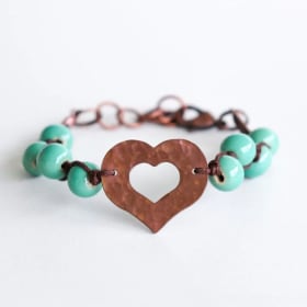 Jade Hammered Heart Bracelet item